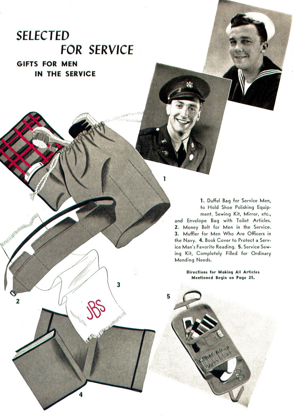 Selected for Service- Gifts to Sew for the WWII Serviceman