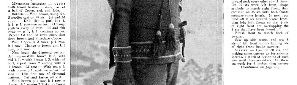 Knitted Costume for Winter Sports, 1922