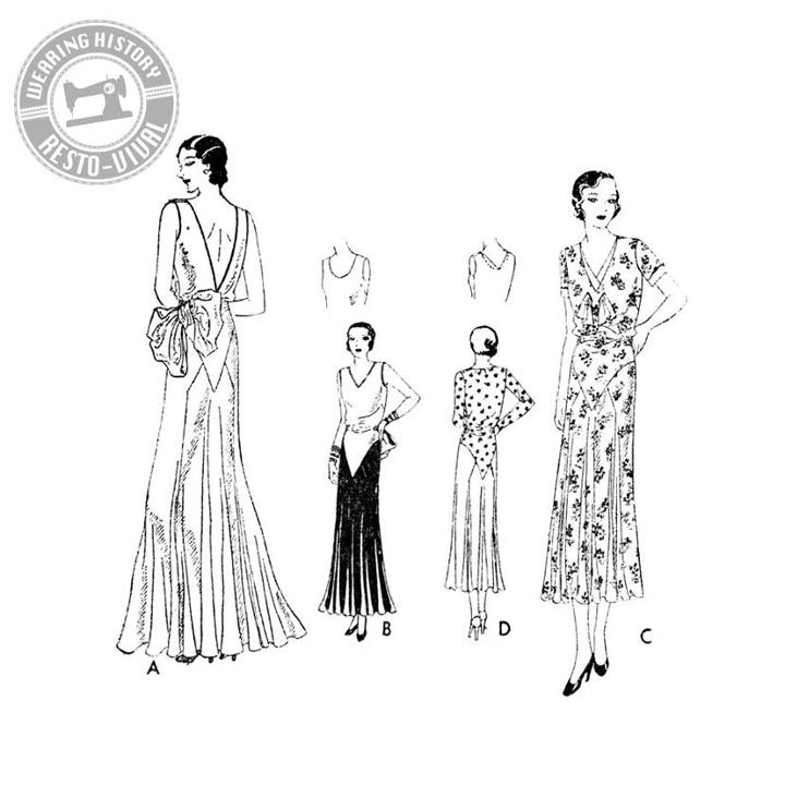 Announcing Loretta Early 1930s Day Evening Dress Wearing