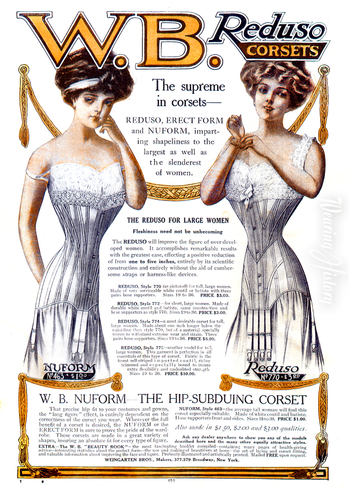 W.B Corsets advertised in The Designer, May 1911 - The Dreamstress