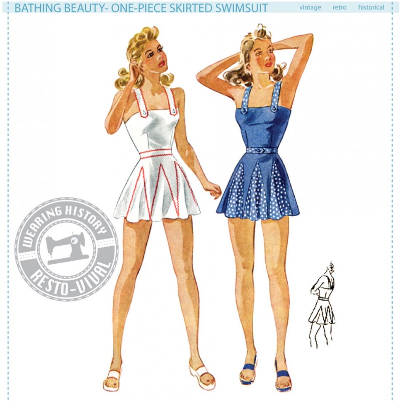 New Pattern! Bathing Beauty 1940's Swim Suit – Wearing History® Blog