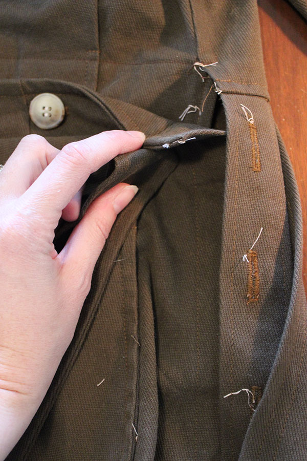 Air Raid Suit Sewing: Side Buttons and Buttonholes – Wearing History® Blog