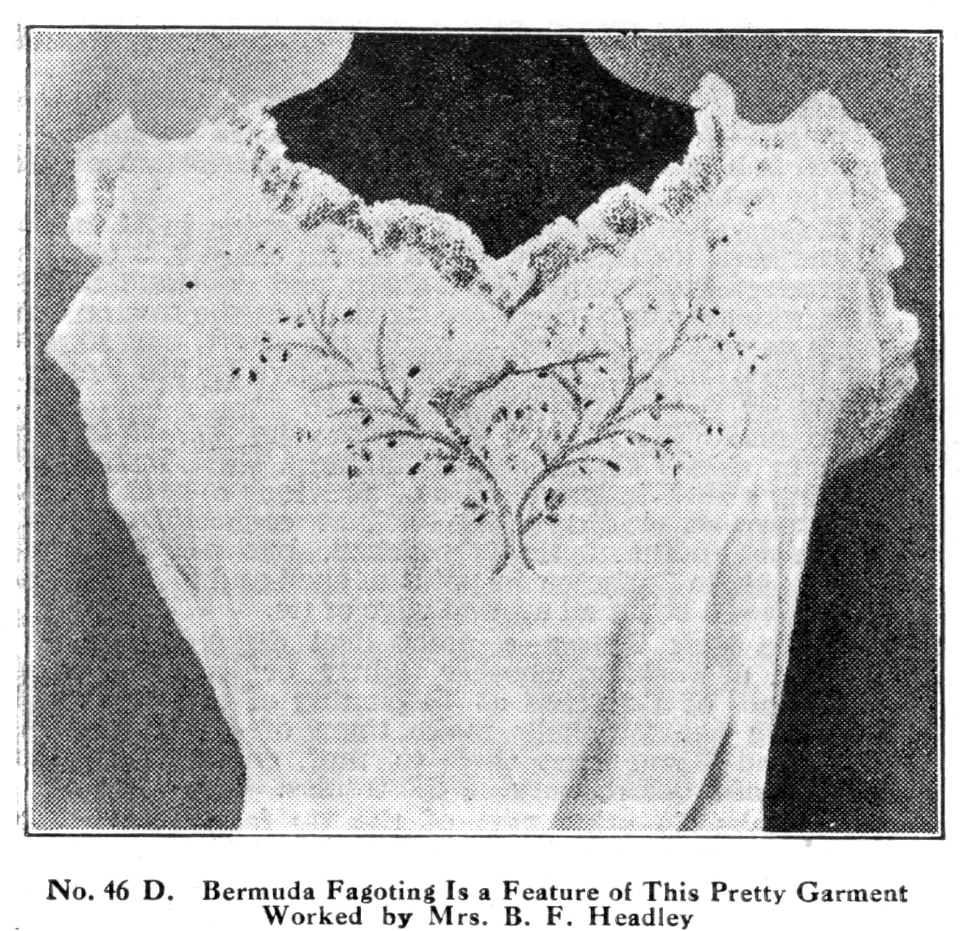 1912- Dainty Corset Covers Using Bermuda Fagoting & Teneriffe Lace