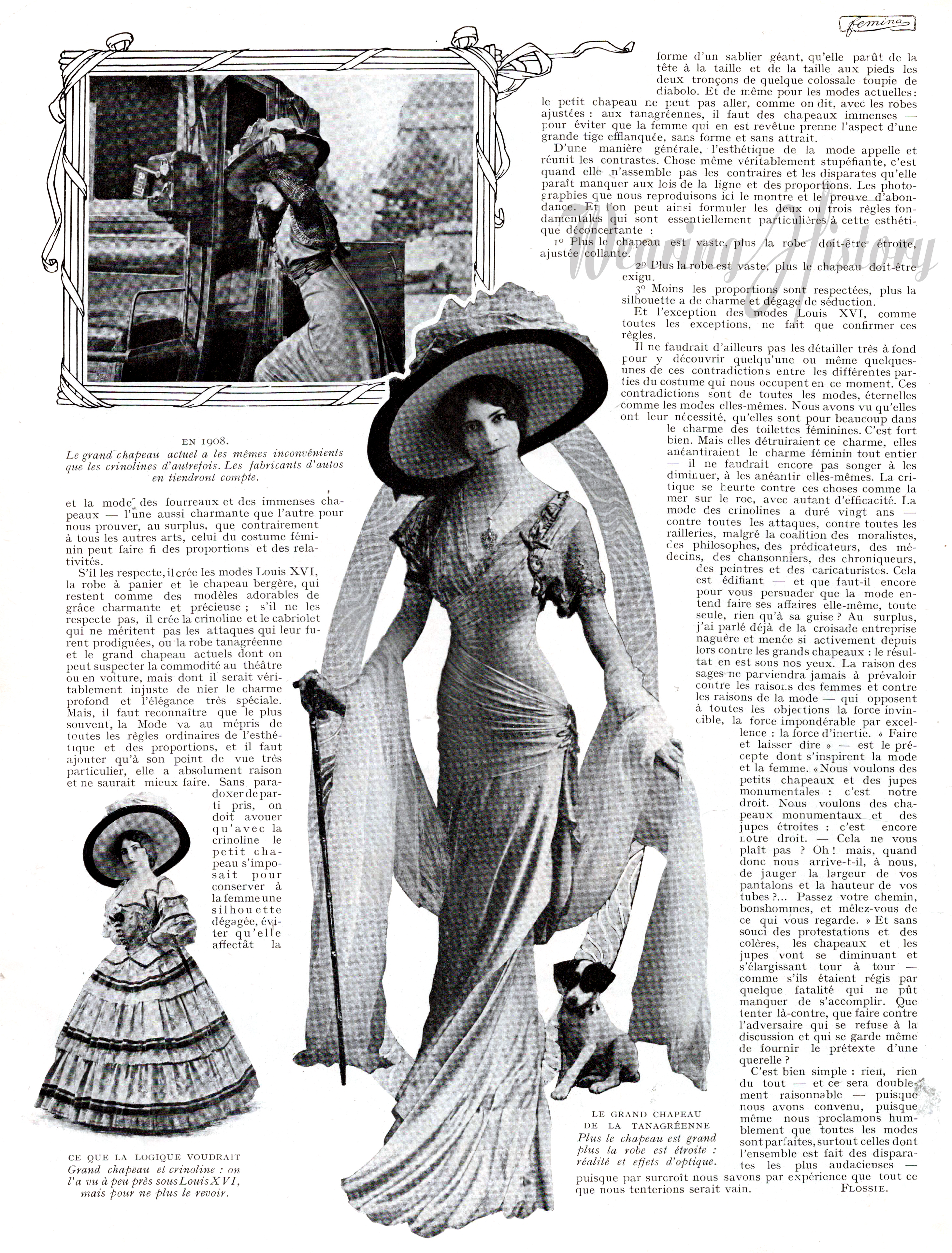 Contradictions of Fashion- the Form Fitting Dress and the Gigantic Hats of 1908