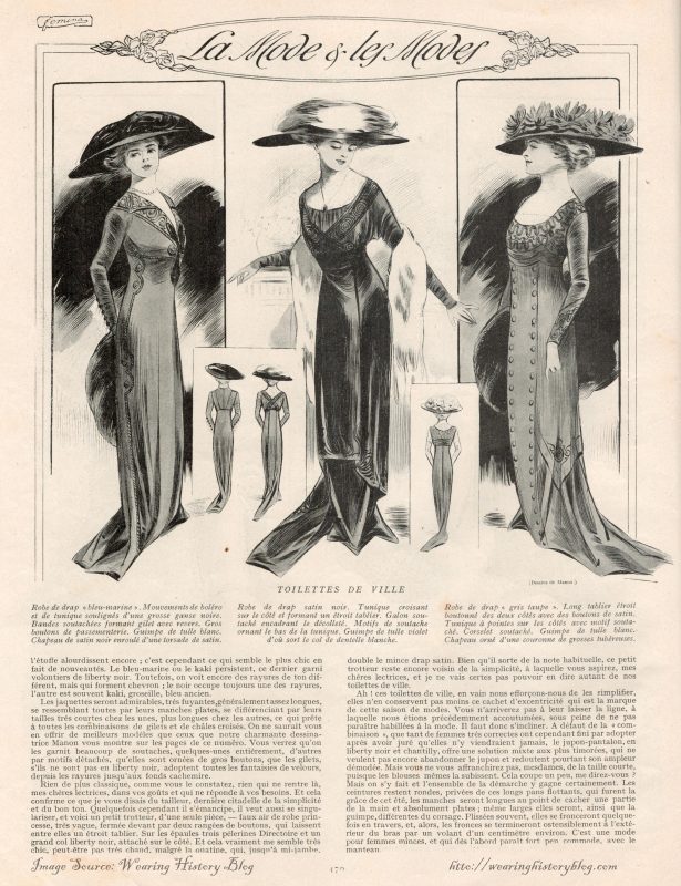 French Fashions from October 1908 Wearing History Blog