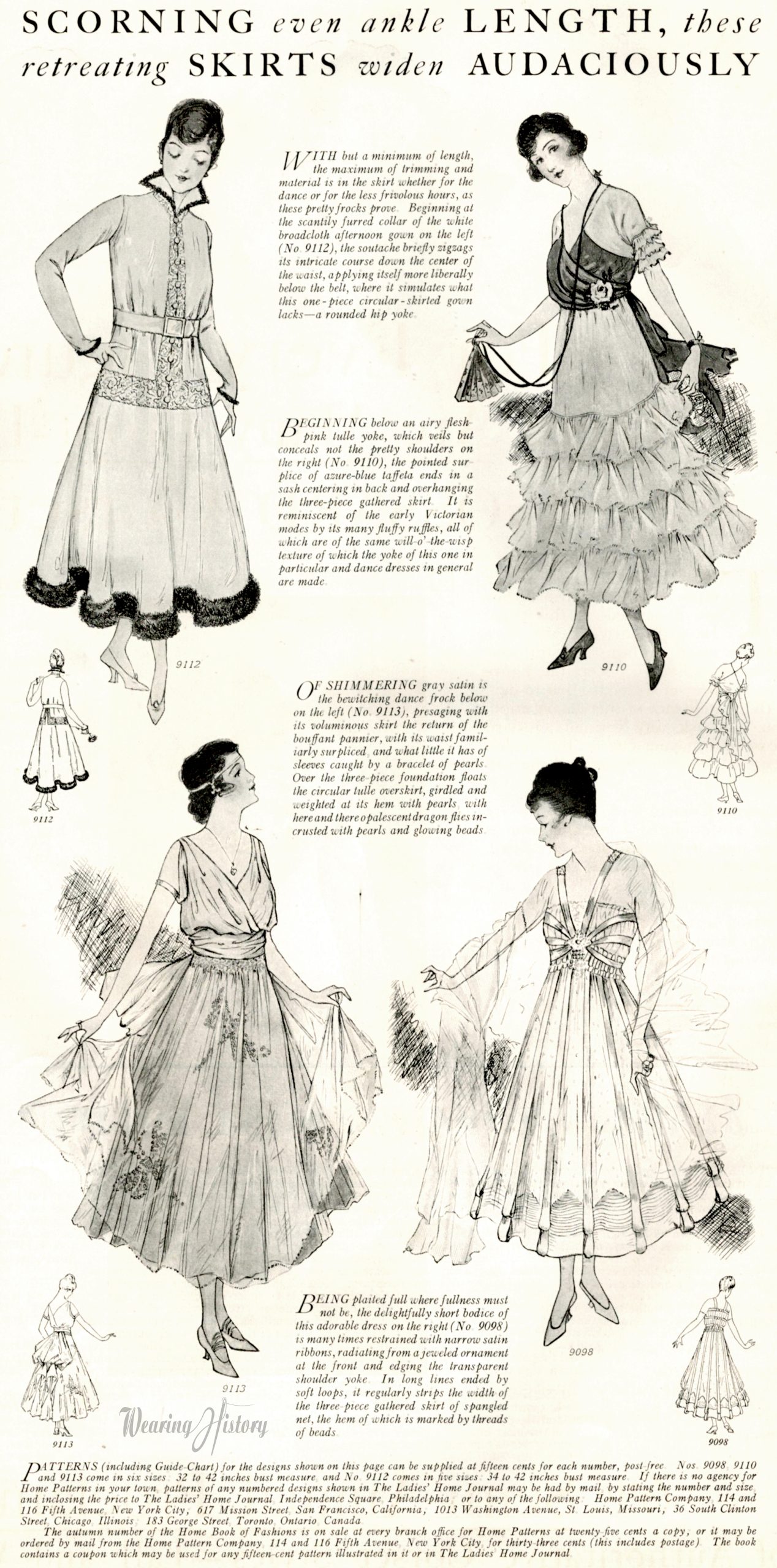 1915 Fashion- Skirts “Short” and Voluminous